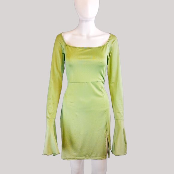 Square Neck Midi Bell Sleeve Dress - Picture 3 of 7